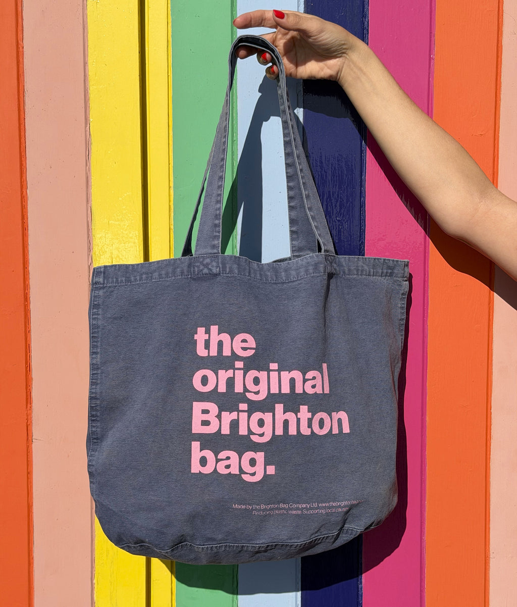 the original Brighton bag · denim blue - pink