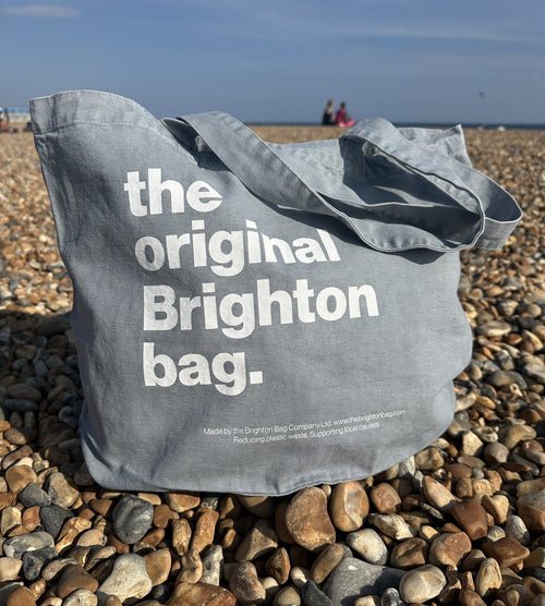 Sea blue Brighton bag - hanging on white